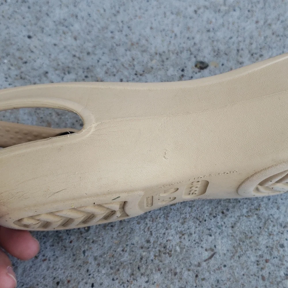 Crocs Womens Olivia Slingback Iconic Comfort Shoes Size 7 Lightweight Neutral
